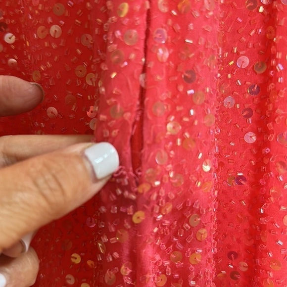 Jovani Pink Beaded Silk Gown with Train 10 - Picture 17 of 17